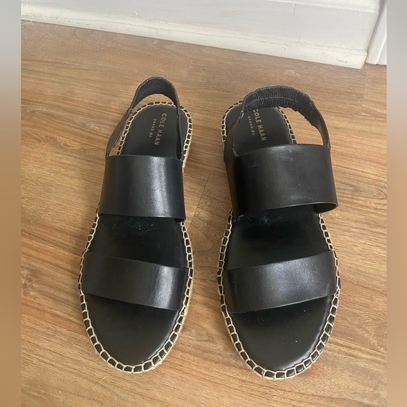 Cole Haan Black Espadrille Sandals - Picture 1 of 9